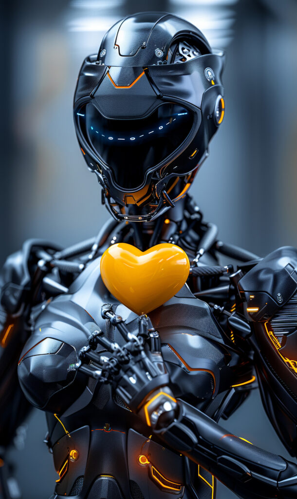 robotic human heart futuristic representation